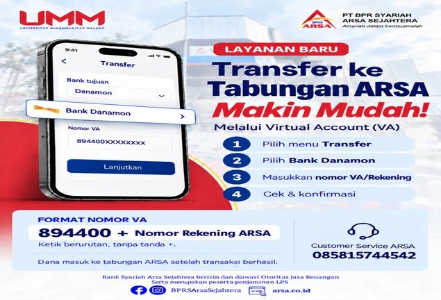 Transfer ke Tabungan ARSA Makin Mudah Melalui Virtual Account (VA) Bank Danamon